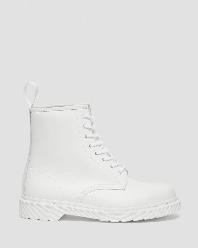 Dr Martens 1460 Mono Smooth Lær Snørestøvletter Dame Hvite | Norge 602OKI